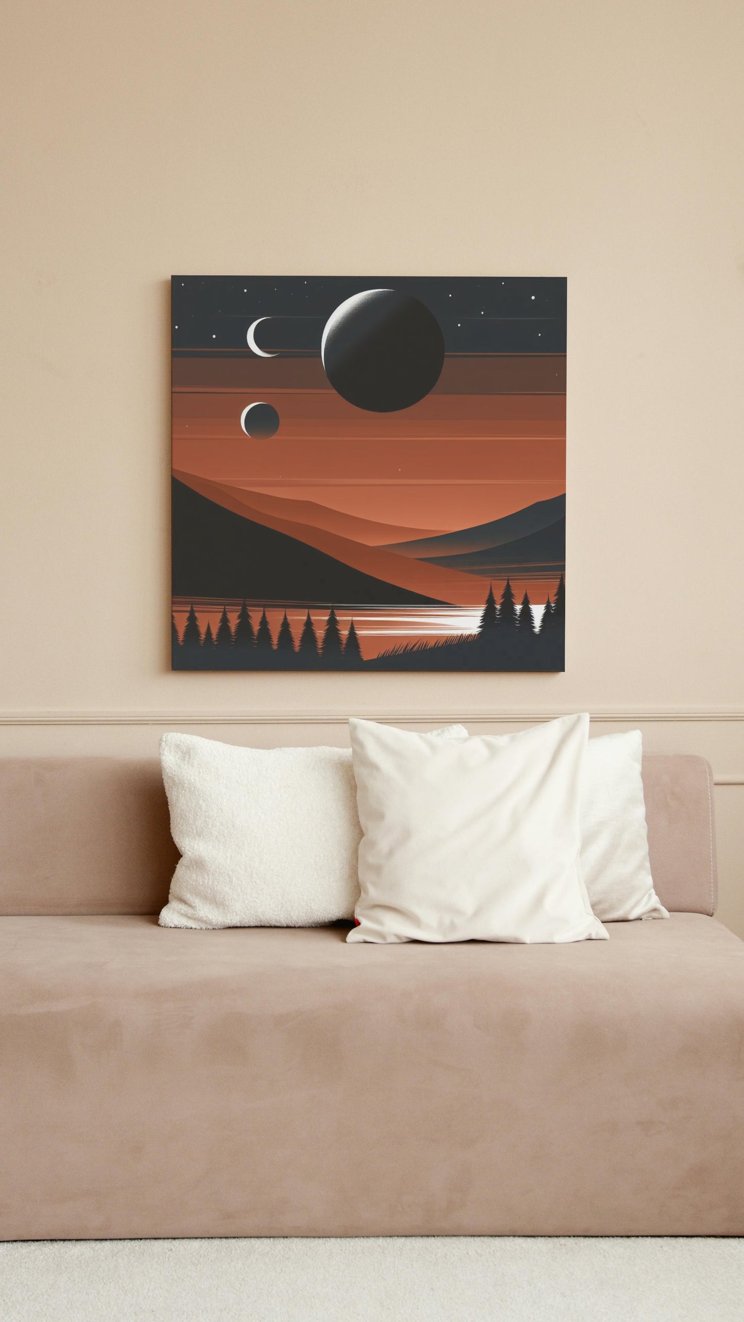 PraeclarusAbyss Deep Orange Nocturne Landscape Art