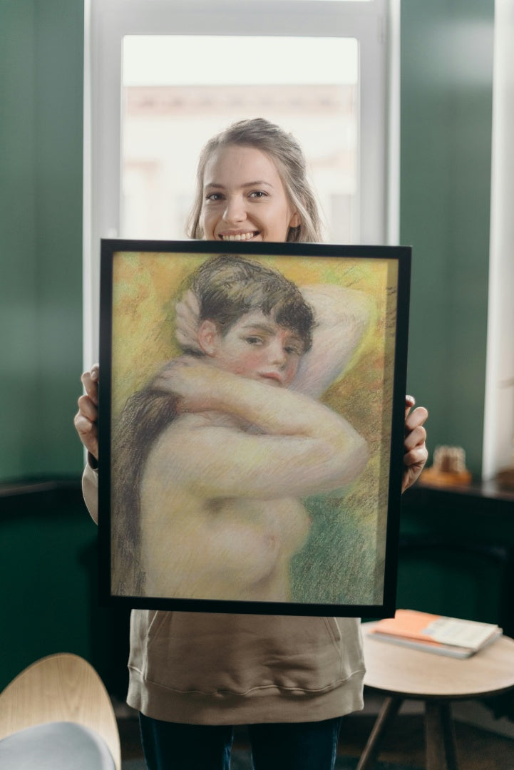 Nude Arranging Her Hair by Pierre-Auguste Renoir Impressionism Art dated 1885