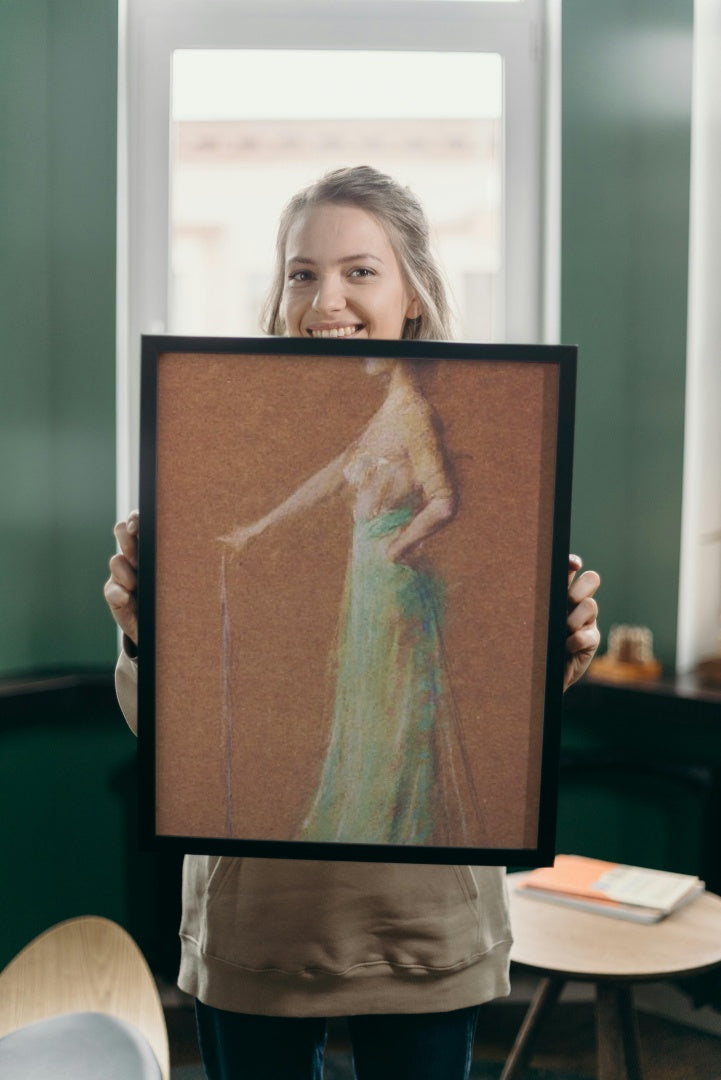 Woman Standing by Thomas Dewing Tonalism Art dated 1923