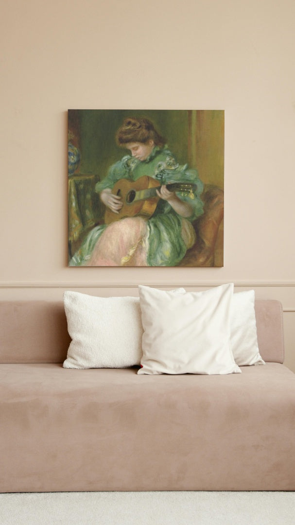 Woman with a guitar by Pierre-Auguste Renoir Impressionism Art dated 1897