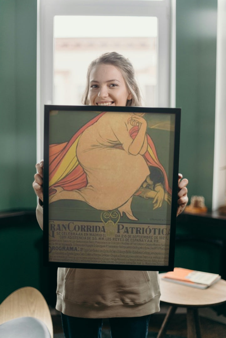 Cartel corrida ben&#233;fica de toros by Julio Romero de Torres Art Nouveau (Modern) Art dated 1921