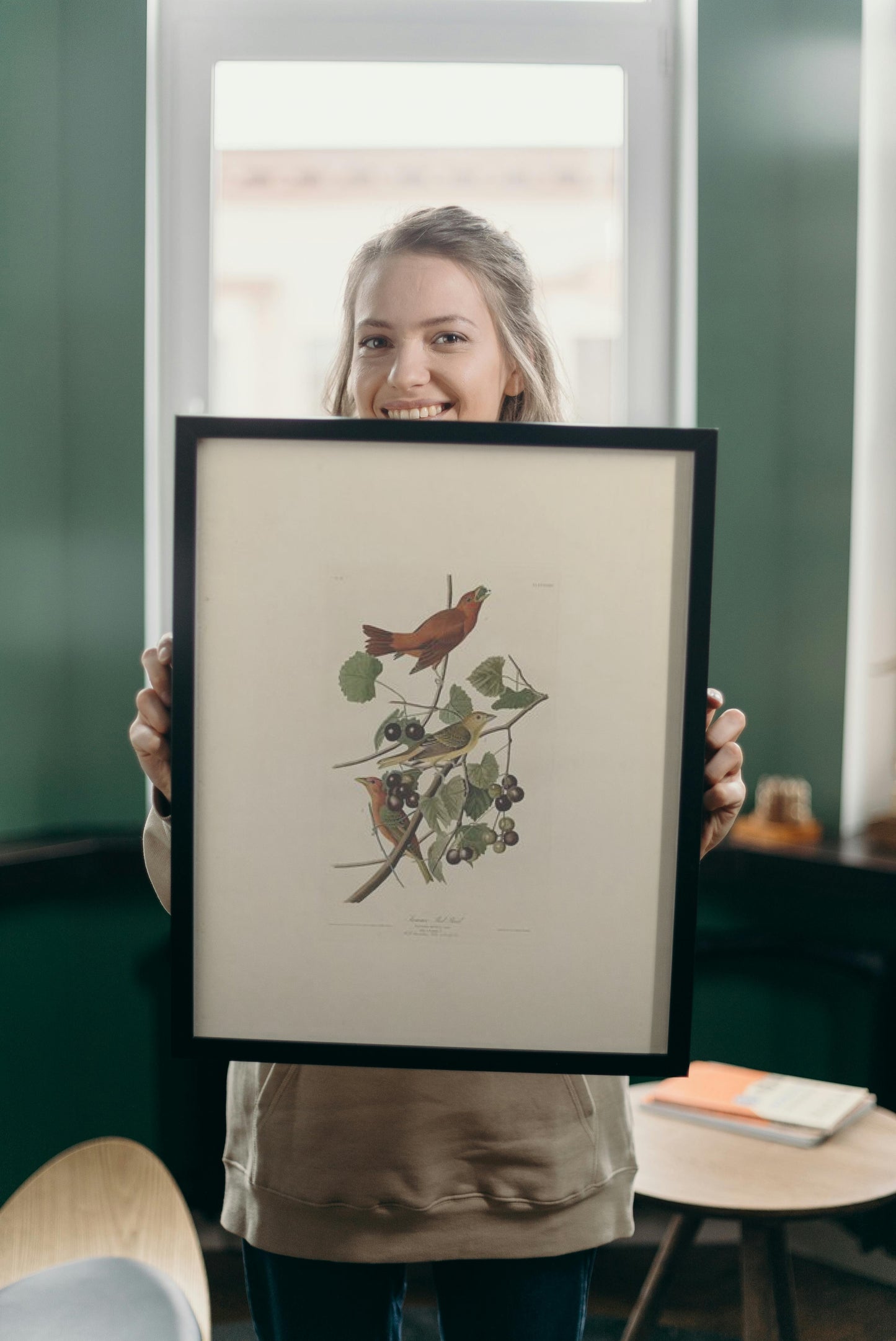 Plate 44. Summer Red Bird by John James Audubon Naturalism Art