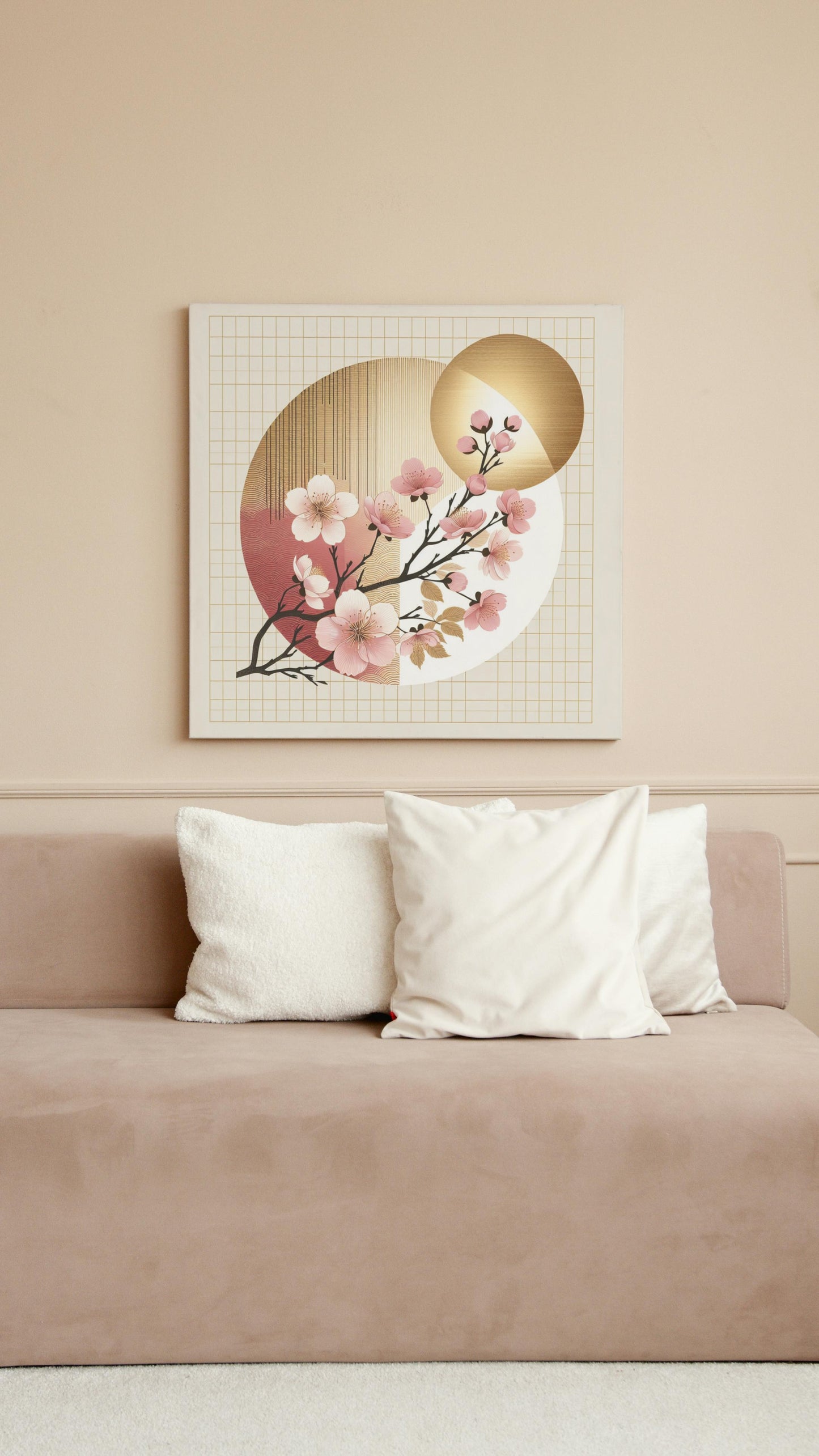 Aurantiaco Sakura Radiantus: Modern Japanese Cherry Blossom Art