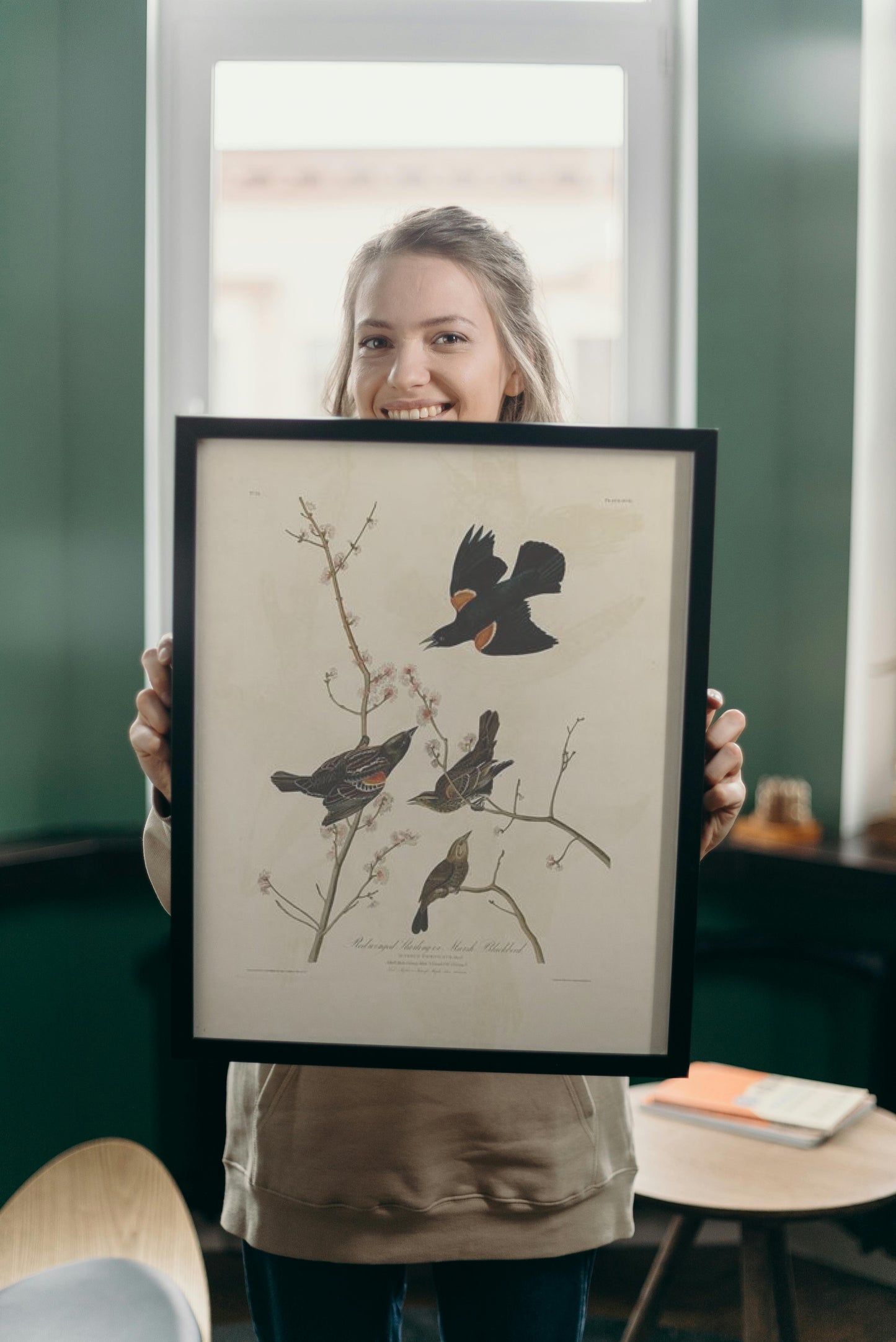 Plate 67 Red-winged Starling or Marsh Blackbird by John James Audubon Naturalism Art