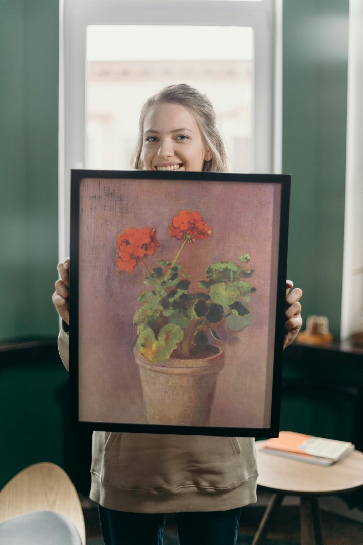 The Pot of Geraniums by Odilon Redon Realism Art dated 1910