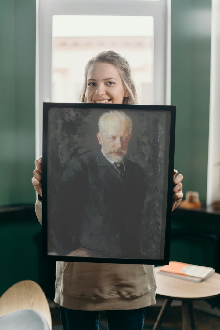 Portrait of the composer Pyotr Ilyich Tchaikovsky by Nikolai Kuznetsov Realism Art dated 1893