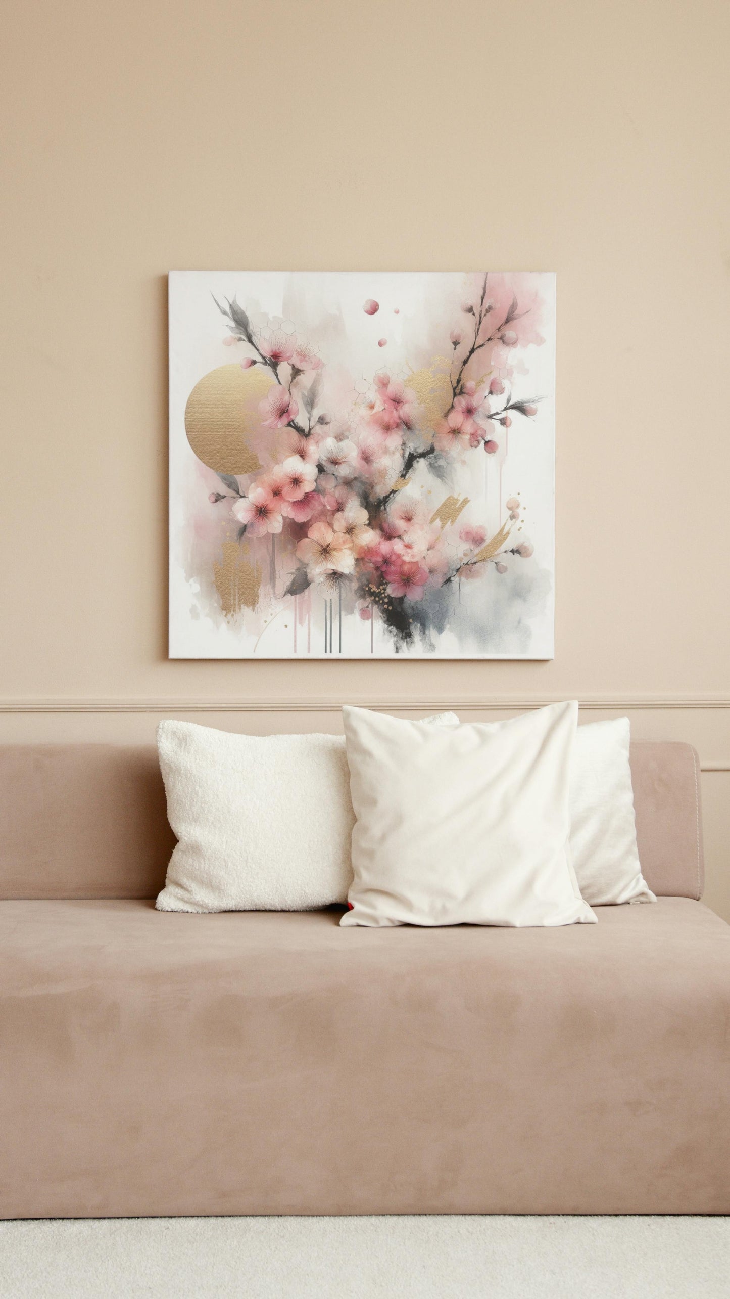 Luminiscenta Sakura: Opulent Japanese Watercolor Art