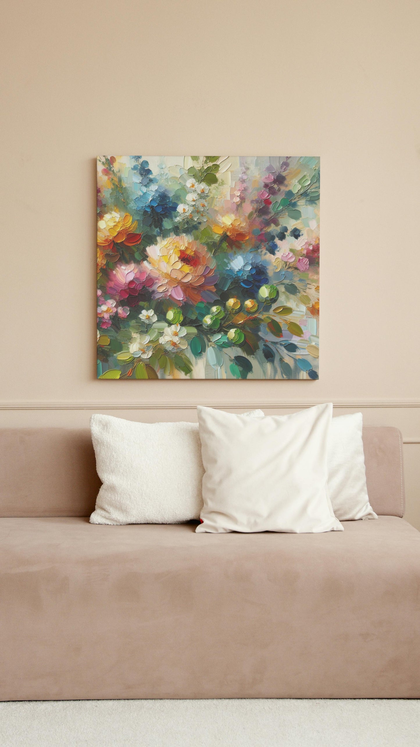 Vibrantus Floralis Opulenta: Modern Floral Oil Painting