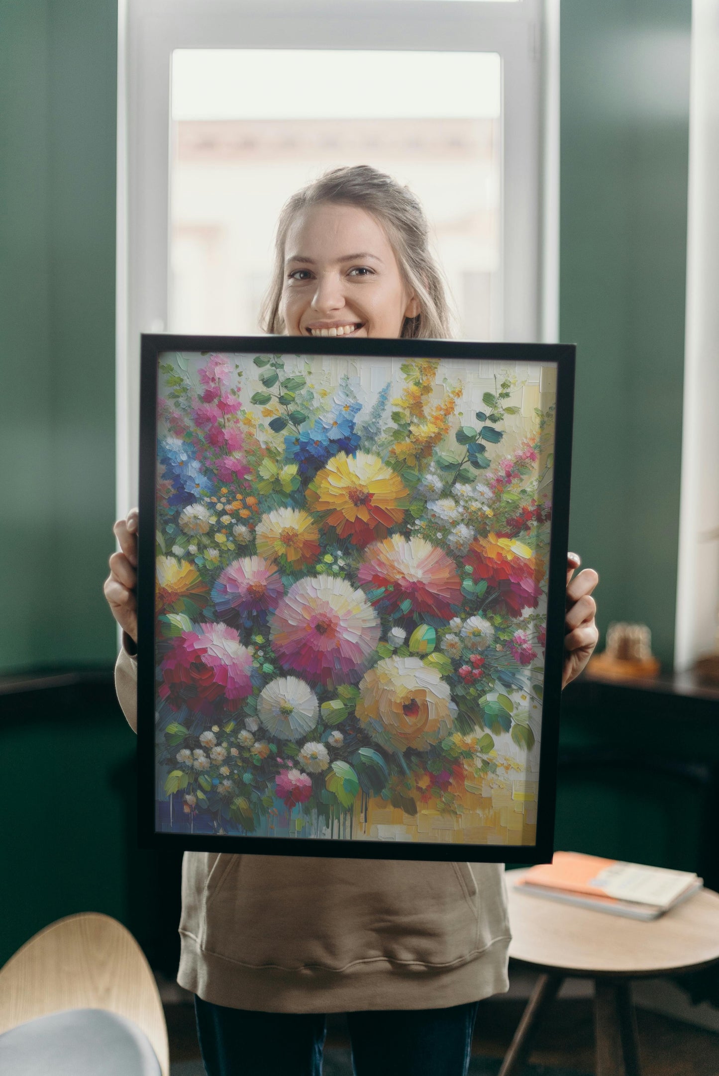 Vibrant Anantus Floral Oilpainting