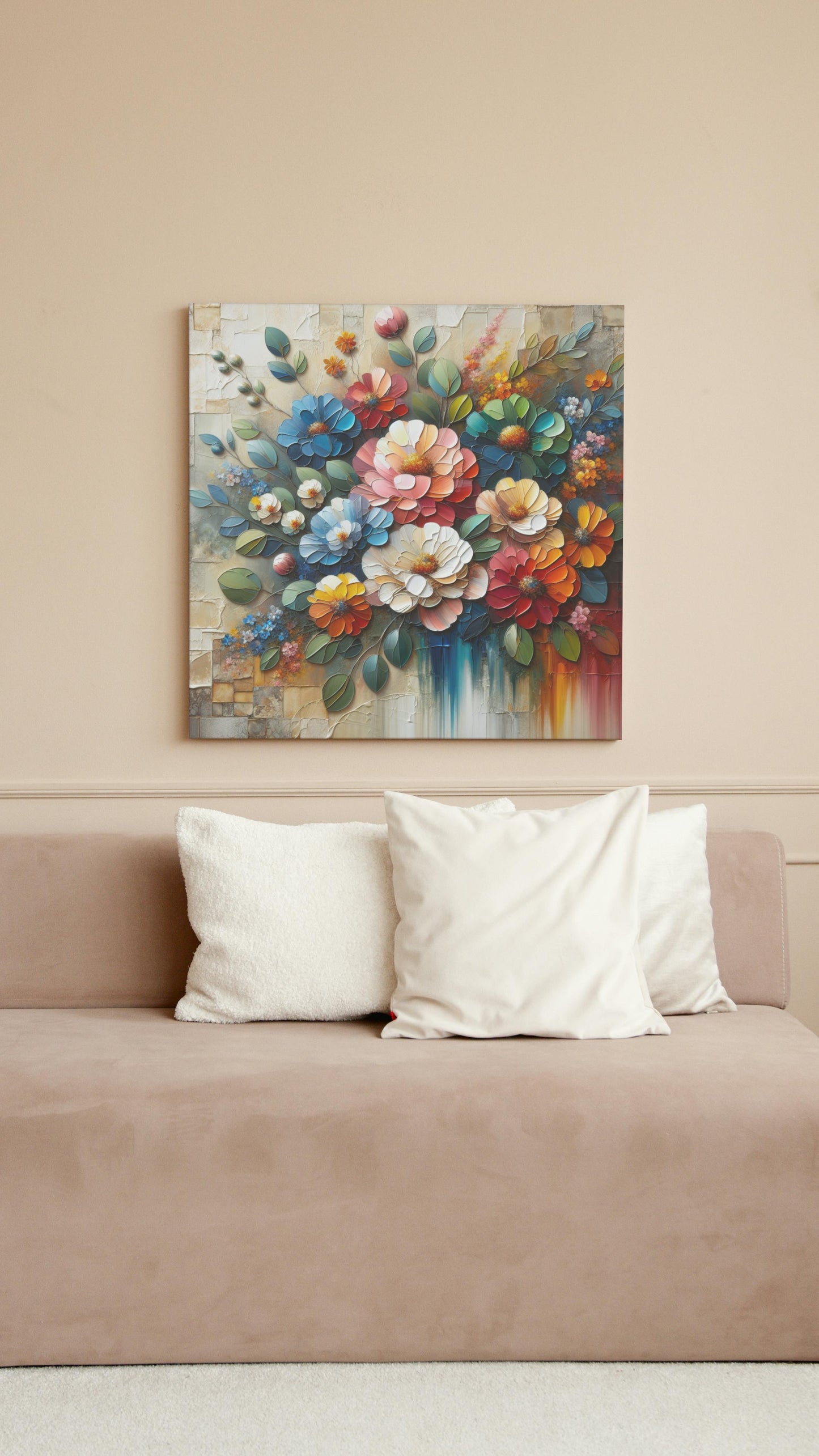 Vibrantus Floranium Opulentum - Floral Oilpainting Art