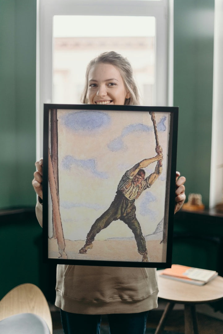 Lumberjack by Ferdinand Hodler Art Nouveau (Modern) Art dated 1910