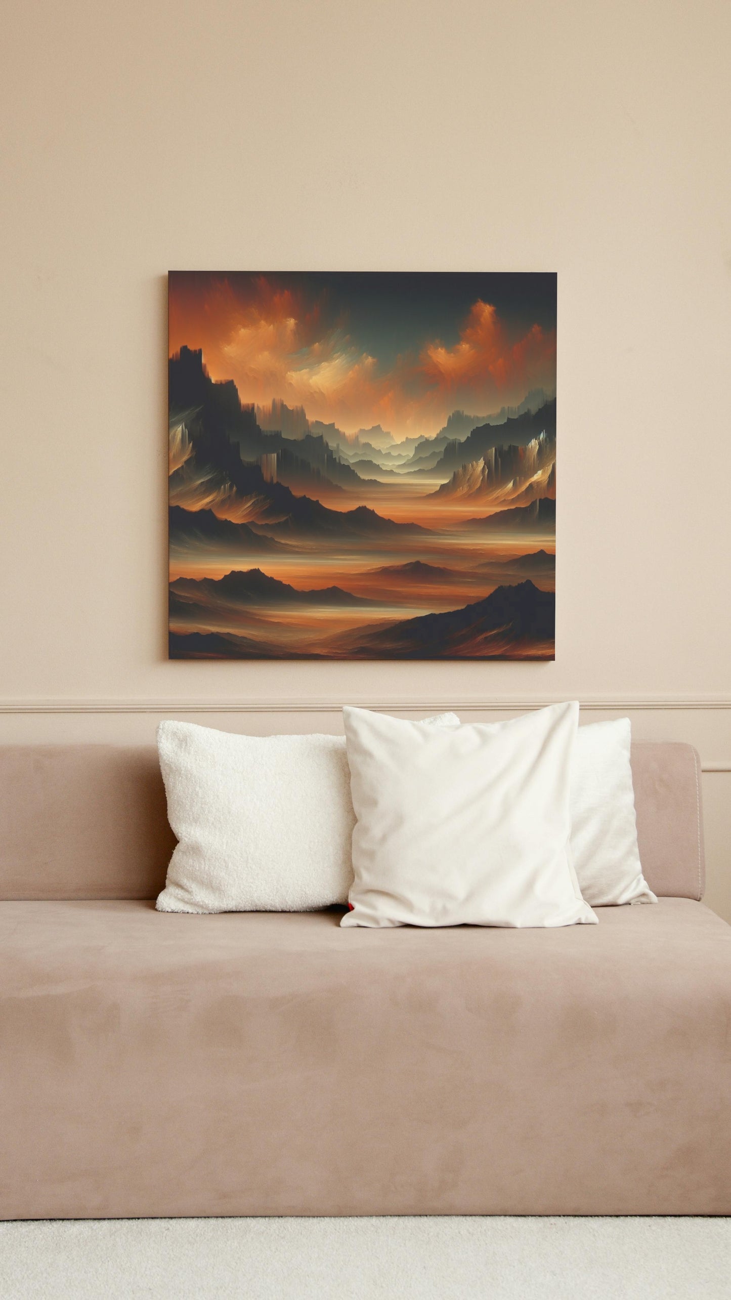 Aurora Nigram Vastum: Majestic and Mysterious Landscape Oil Painting