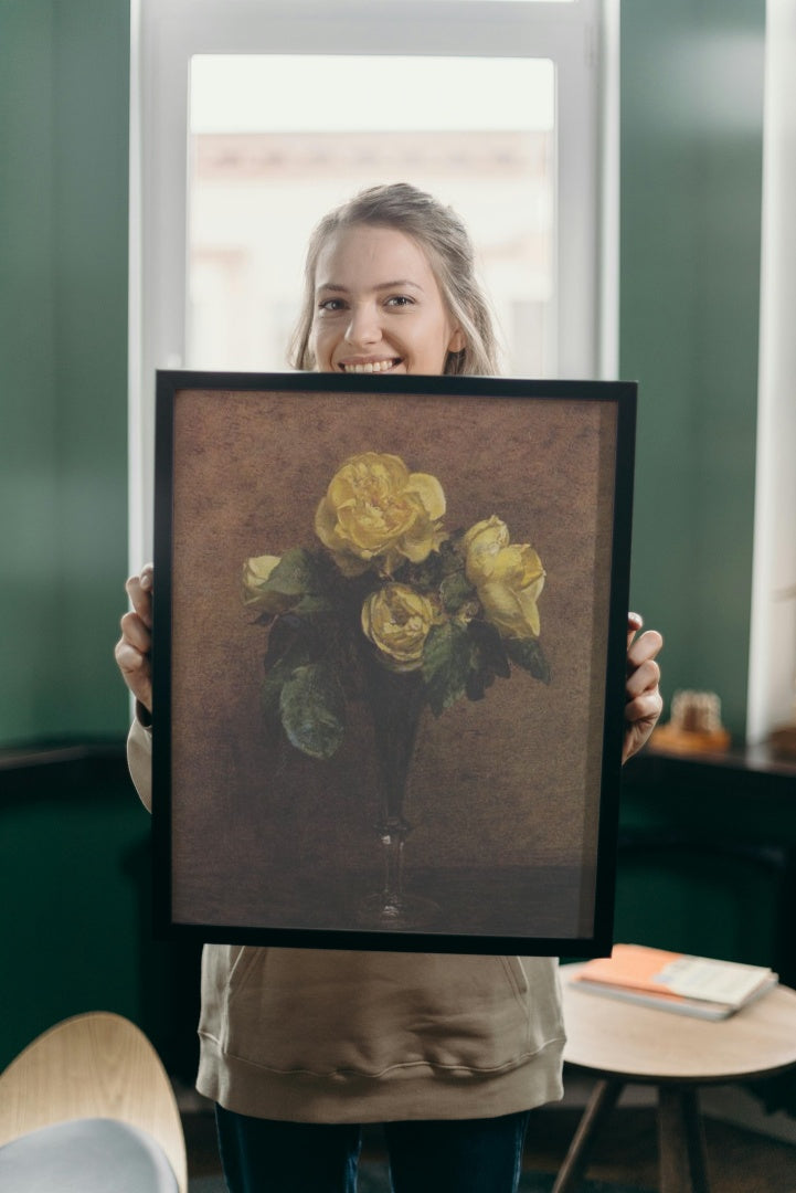 Flowers Roses Marechal Neil by Henri Fantin-Latour Realism Art dated 1883