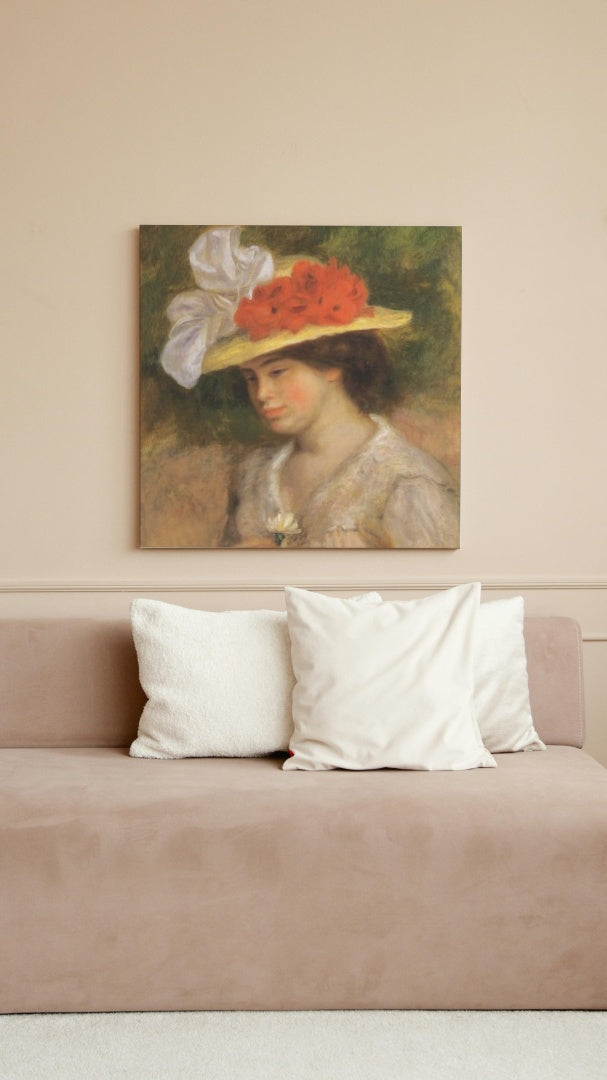 Woman in a Flowered Hat by Pierre-Auguste Renoir Impressionism Art dated 1899