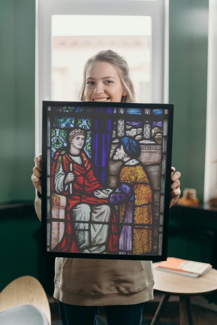 Loughrea St. Brendan&#39;s Cathedral. Scene with Pontius Pilate by Sarah Purser Romanticism Art dated 1908