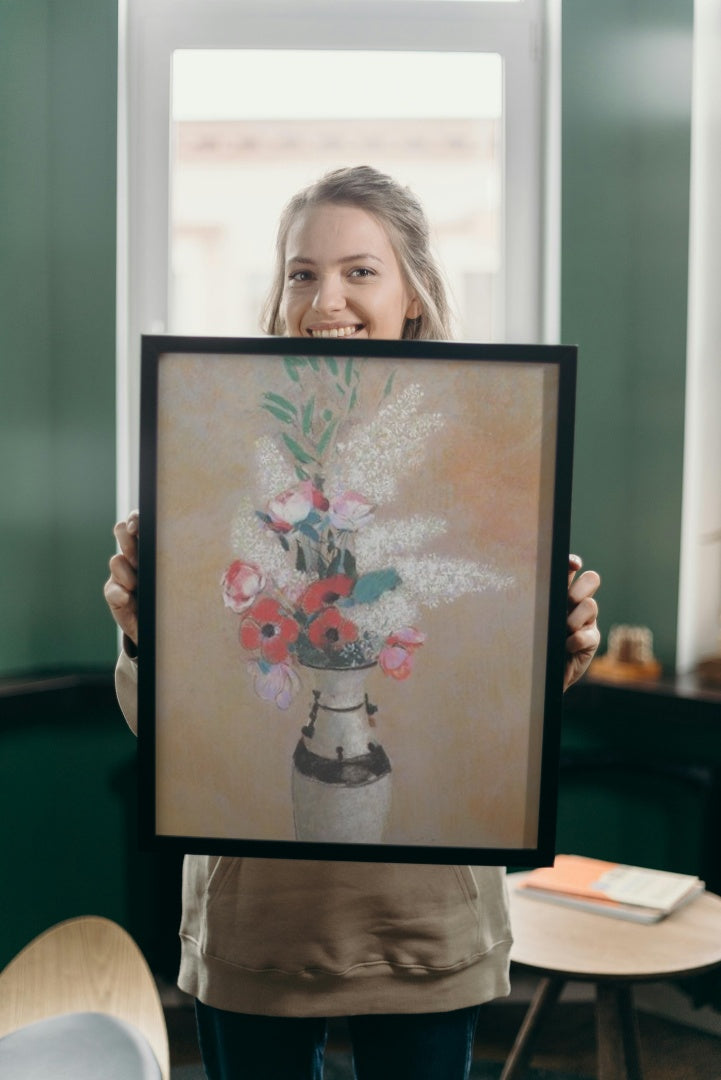 Bouquet with White Lilies in a Japanese Vase by Odilon Redon Symbolism Art