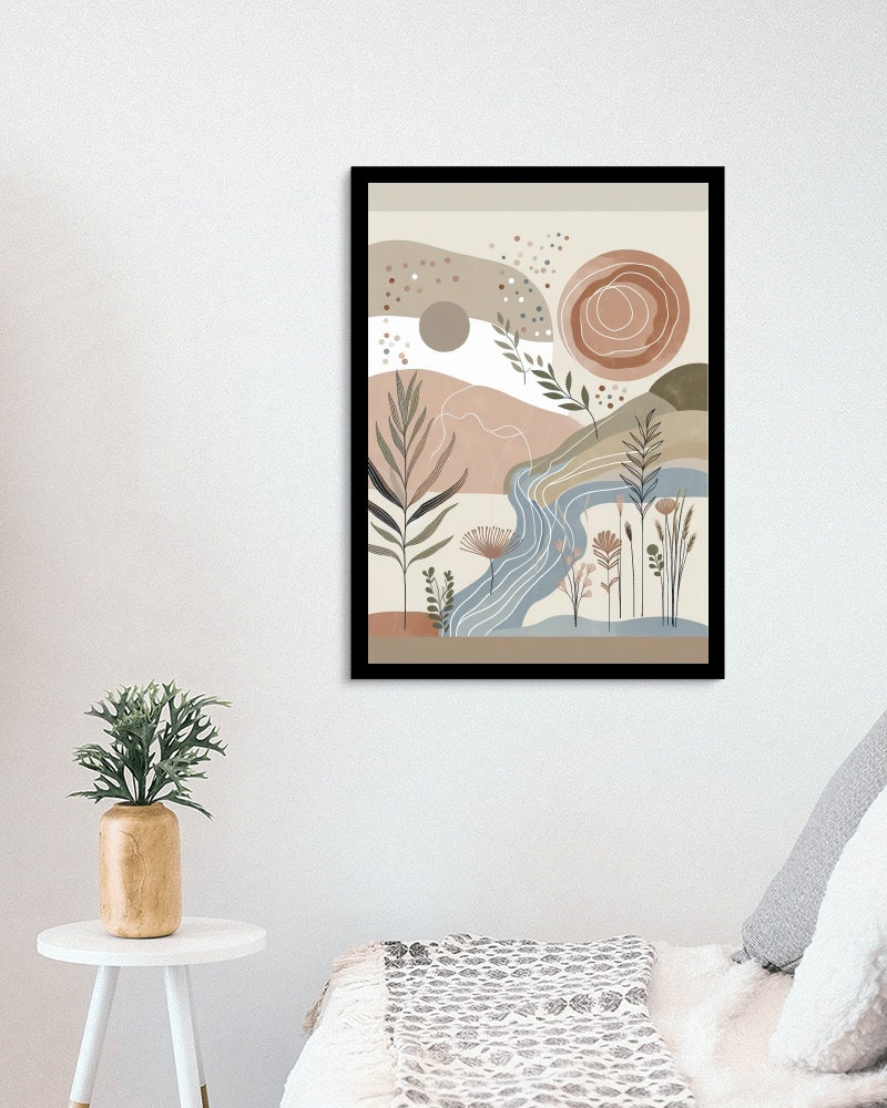 Serene Boho Bliss: Elegant and Tranquil Wall Art