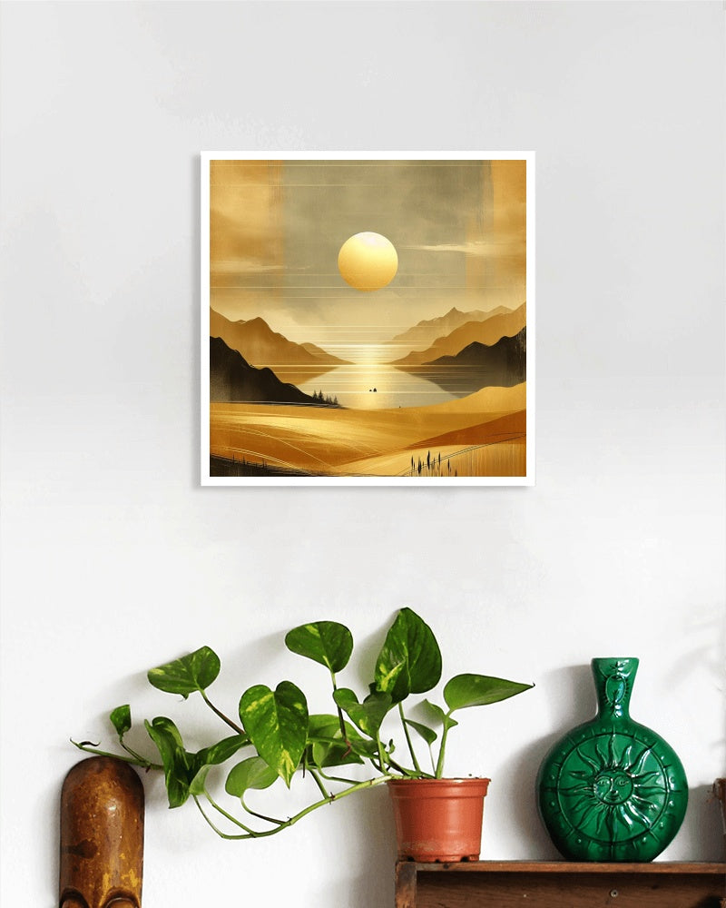 Golden Serenity Landscape Art