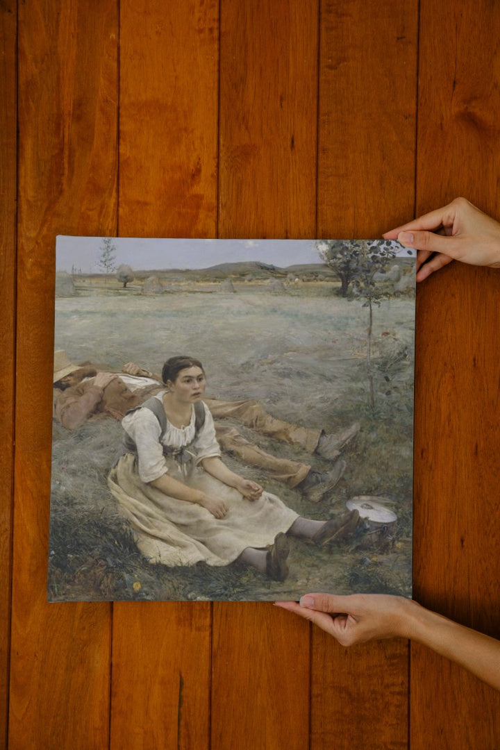 Hay Making by Jules Bastien-Lepage Naturalism Art dated 1877