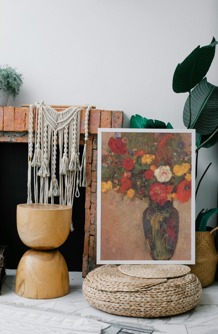 Vase of Flowers by Odilon Redon Realism Art dated 1910