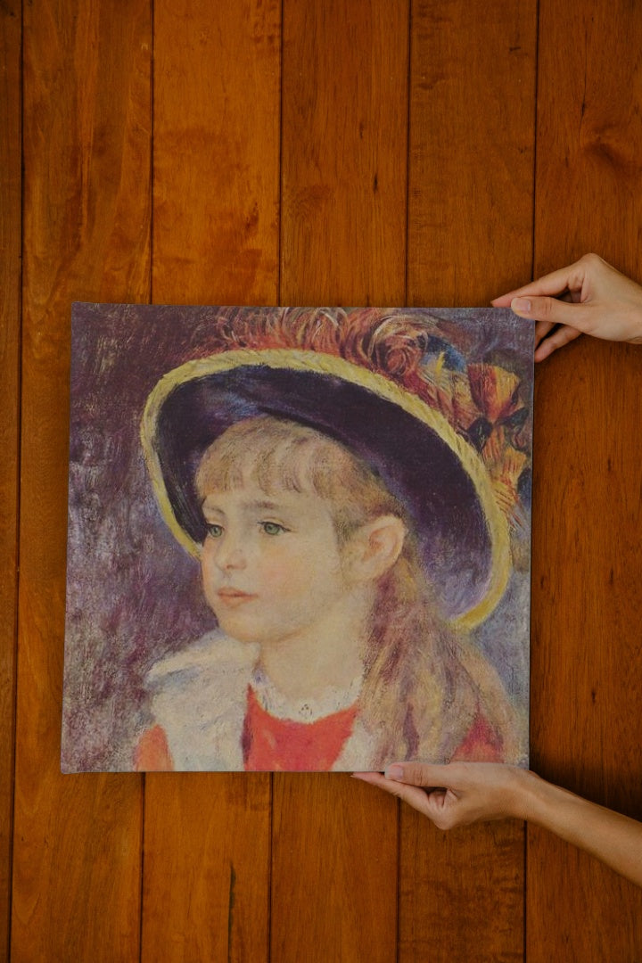 Young Girl in a Blue Hat by Pierre-Auguste Renoir Impressionism Art dated 1881