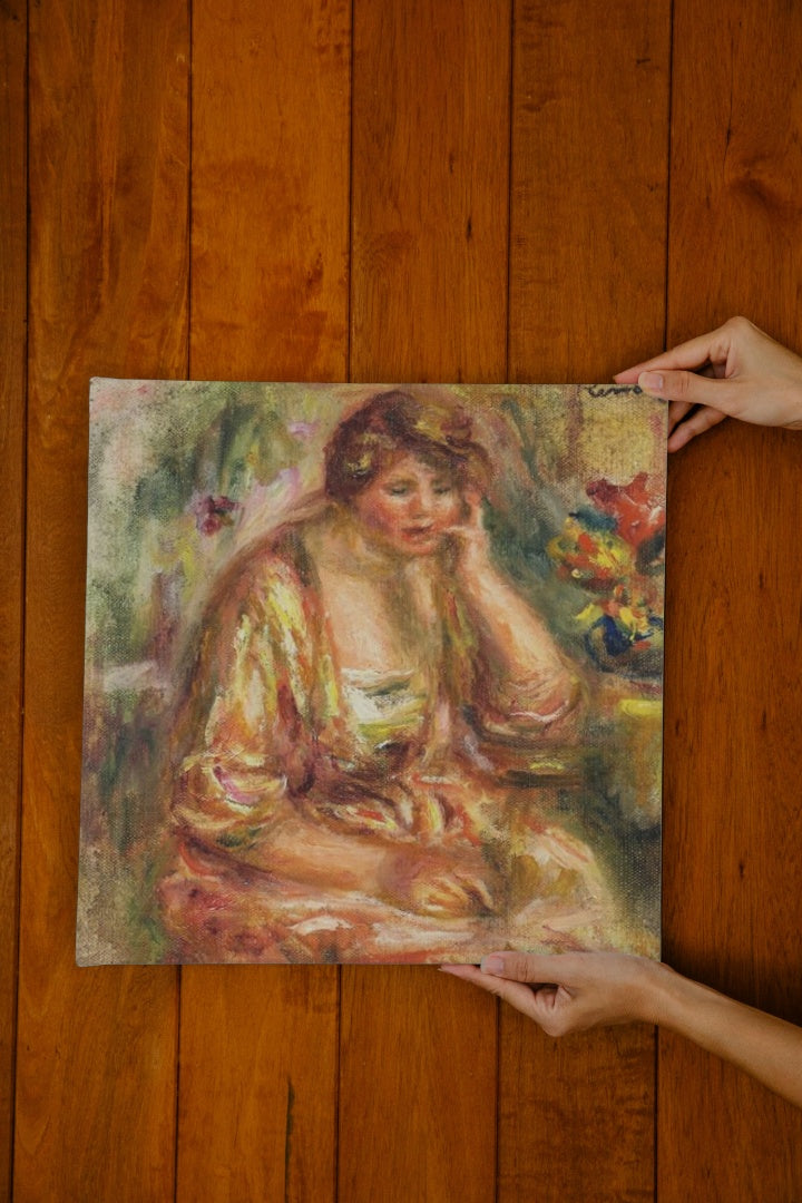 Andree in a Pink Dress by Pierre-Auguste Renoir Impressionism Art dated 1917