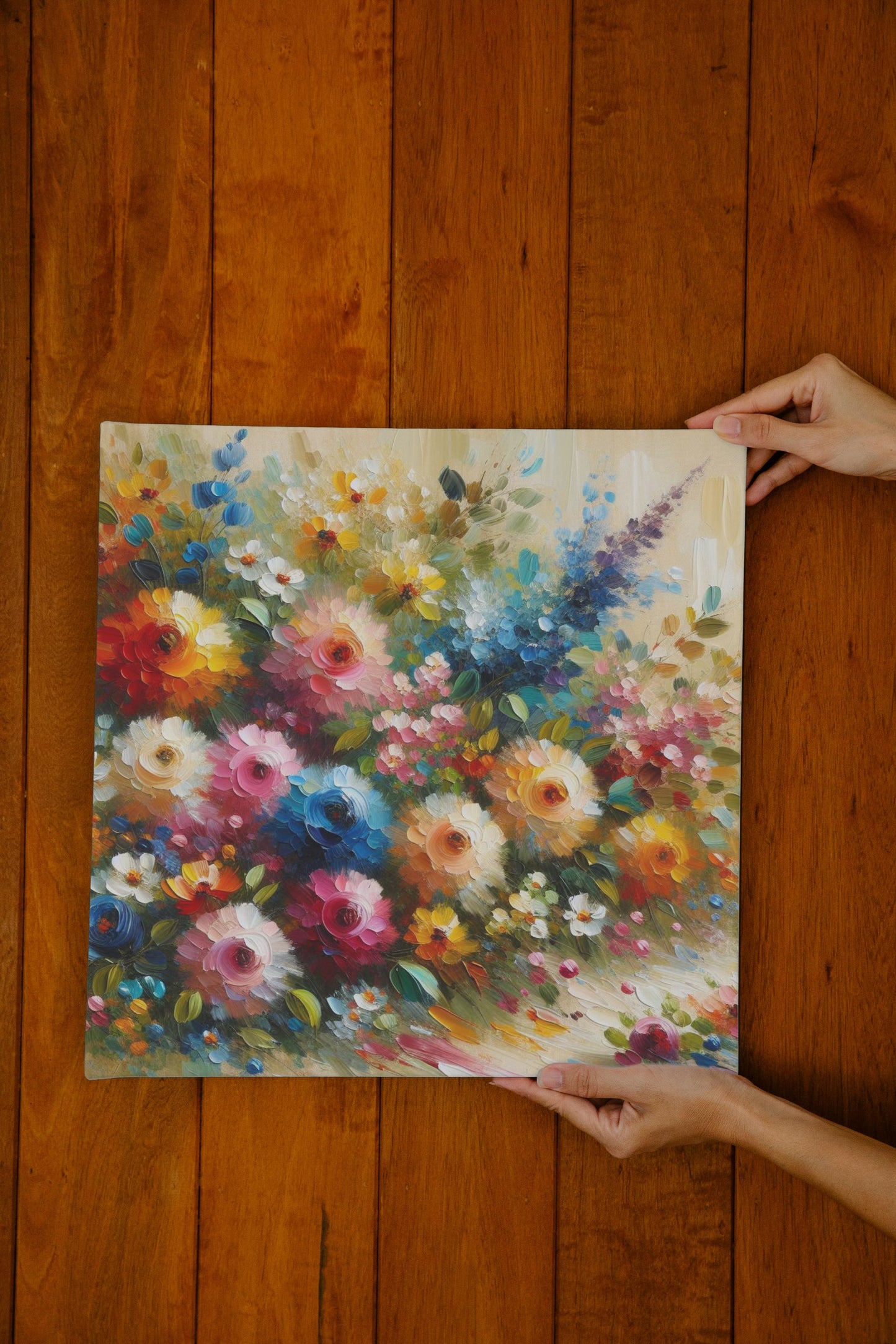 Vividus Floralia Oilpainting: Luminous Spectrum Blossoms