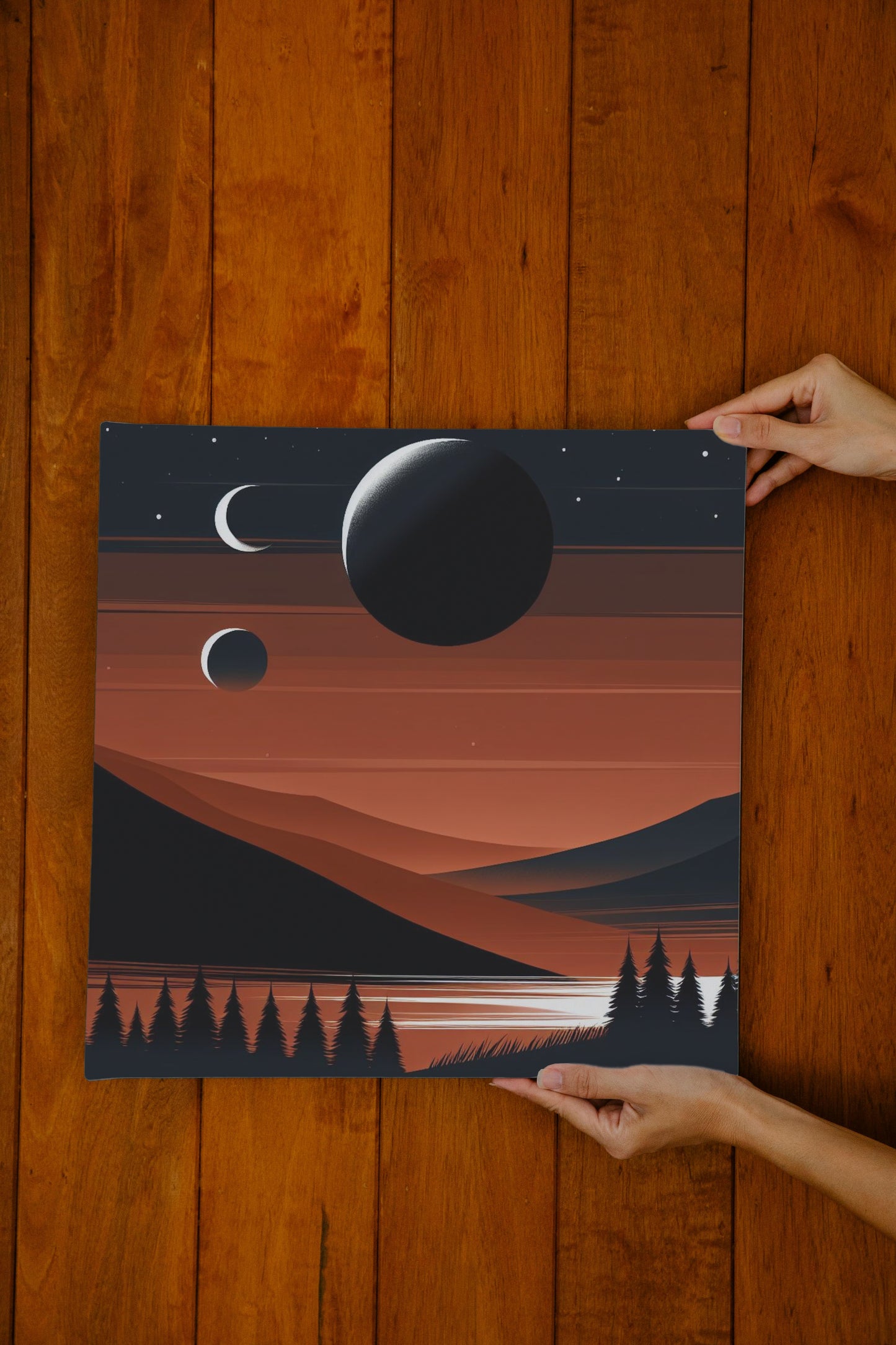 PraeclarusAbyss Deep Orange Nocturne Landscape Art