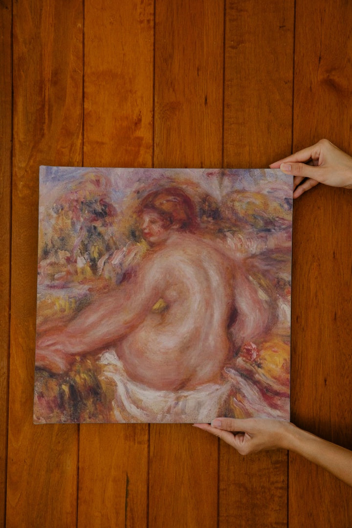 After Bathing, Seated Female Nude by Pierre-Auguste Renoir Impressionism Art