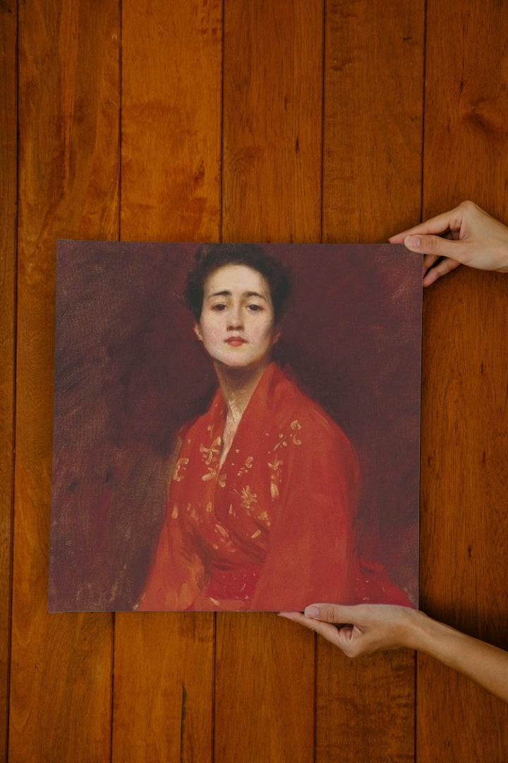 Study of a Girl in a Japanese Dress by William Merritt Chase Japonism Art dated 1895