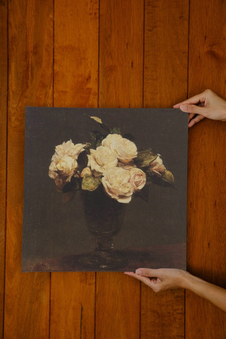 White Roses by Henri Fantin-Latour Realism Art dated 1873