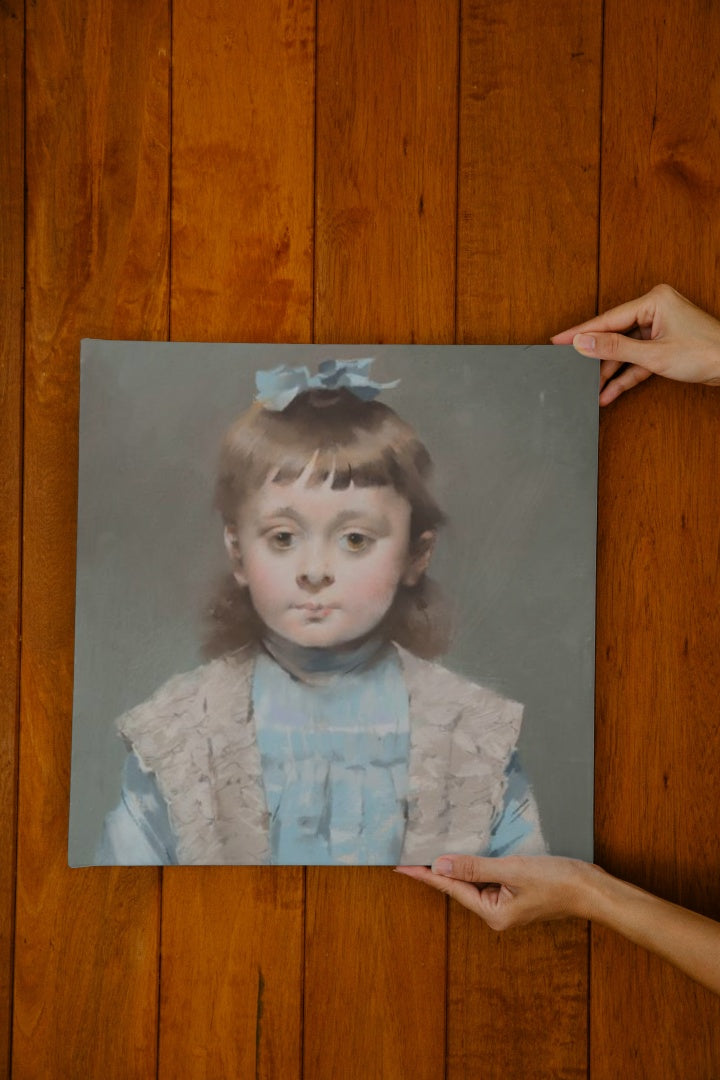 Portrait of a Young Girl with a Blue Ribbon by Louise Abb&#233;ma