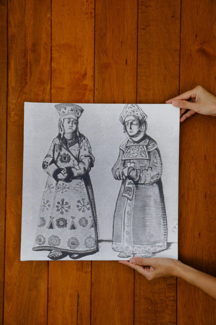 Sketch of costumes for &quot;Snow Maiden&quot; by Nicholas Roerich Art Nouveau (Modern) Art dated 1920