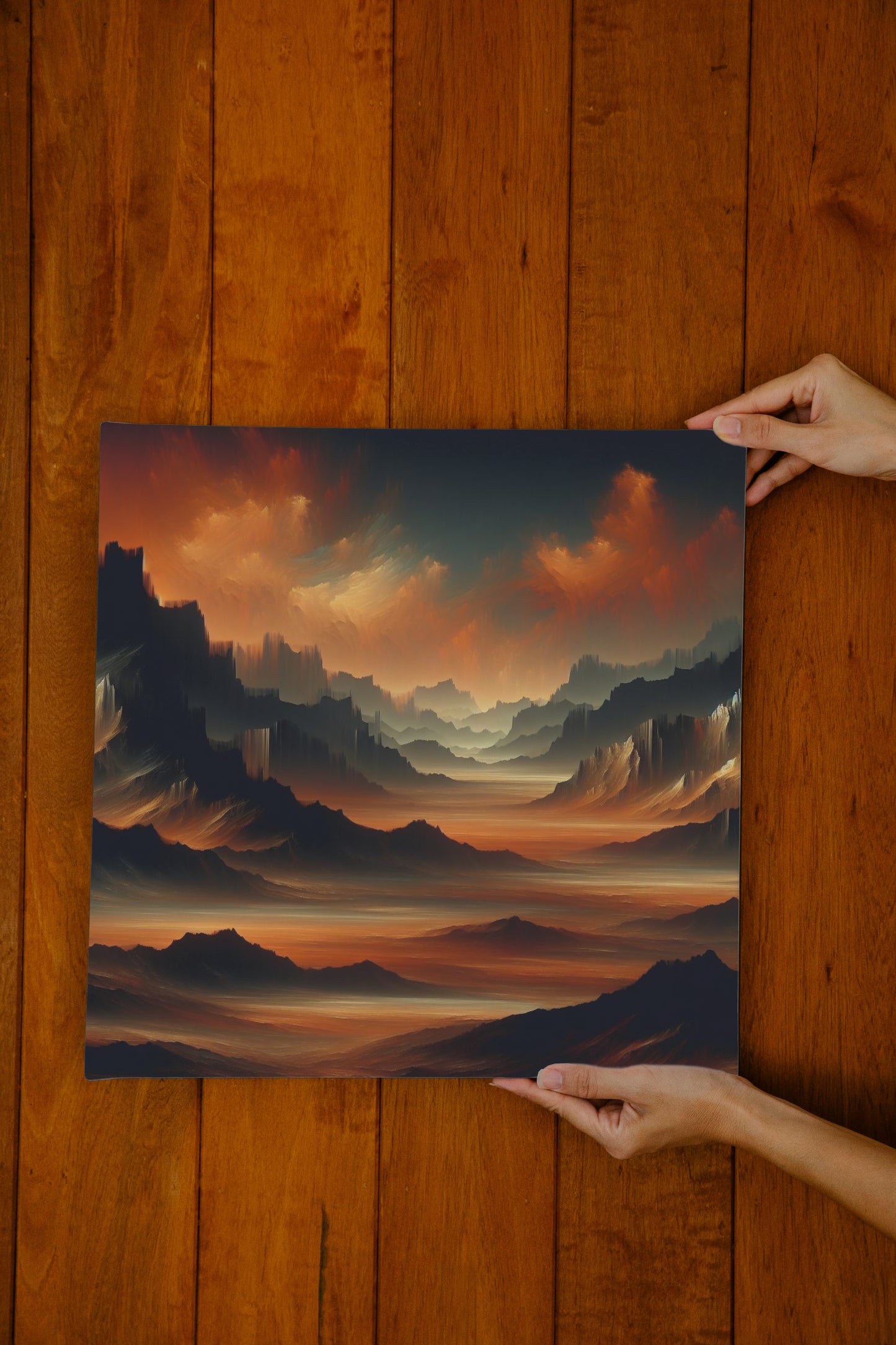 Aurora Nigram Vastum: Majestic and Mysterious Landscape Oil Painting