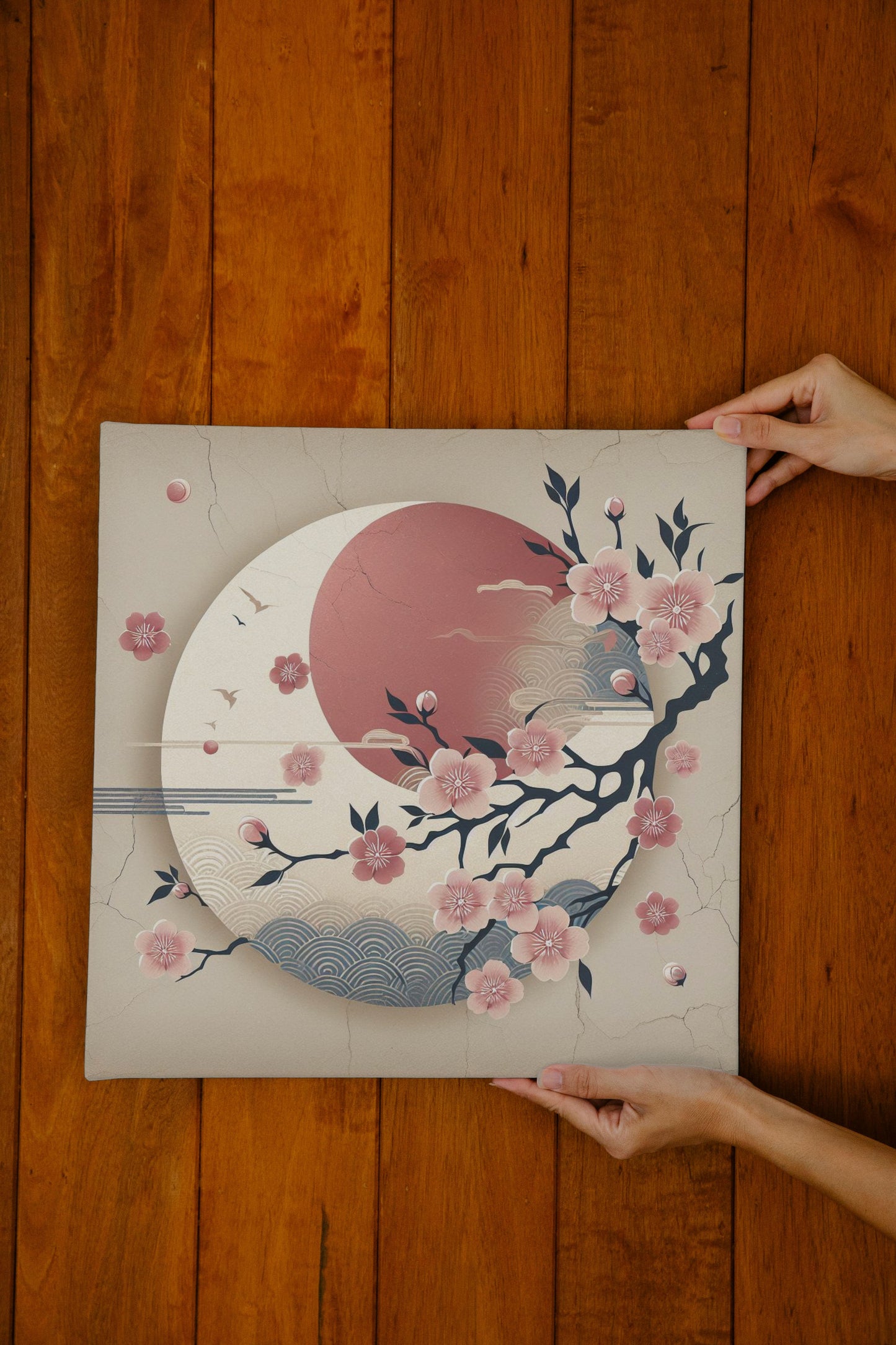 Auroral Sakura Nividae: Japanese Art with Cherry Blossoms and Sun