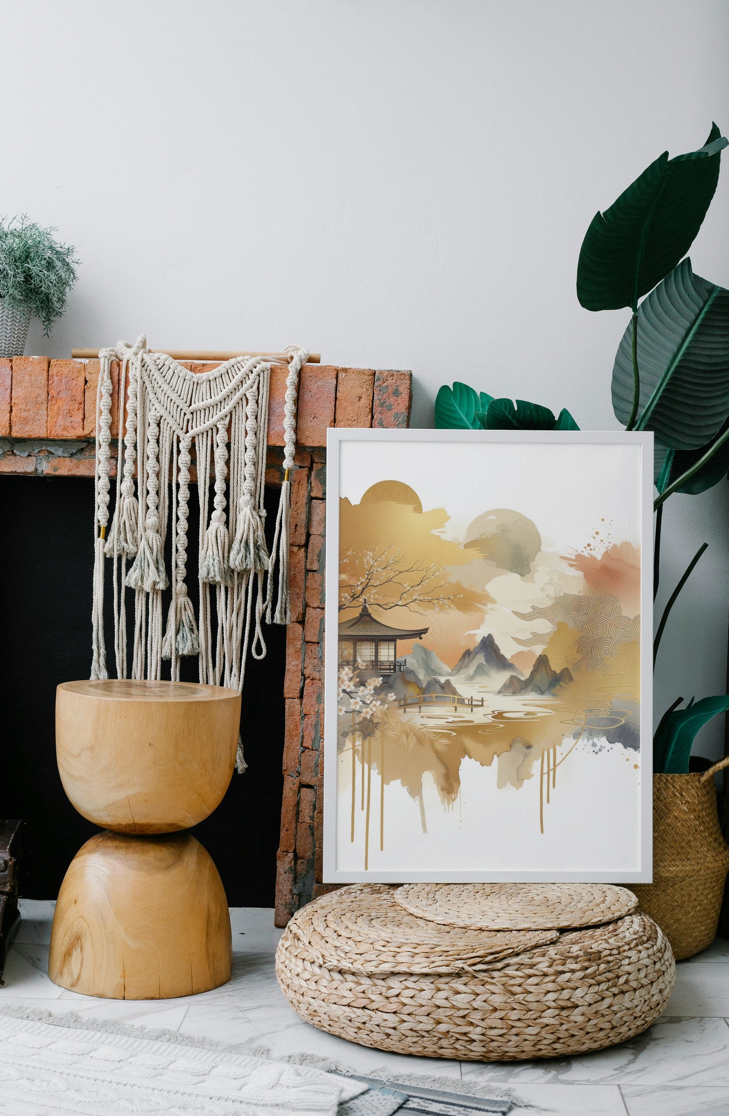 Aureate Nalin Radiance: Modern Japanese Watercolor Art