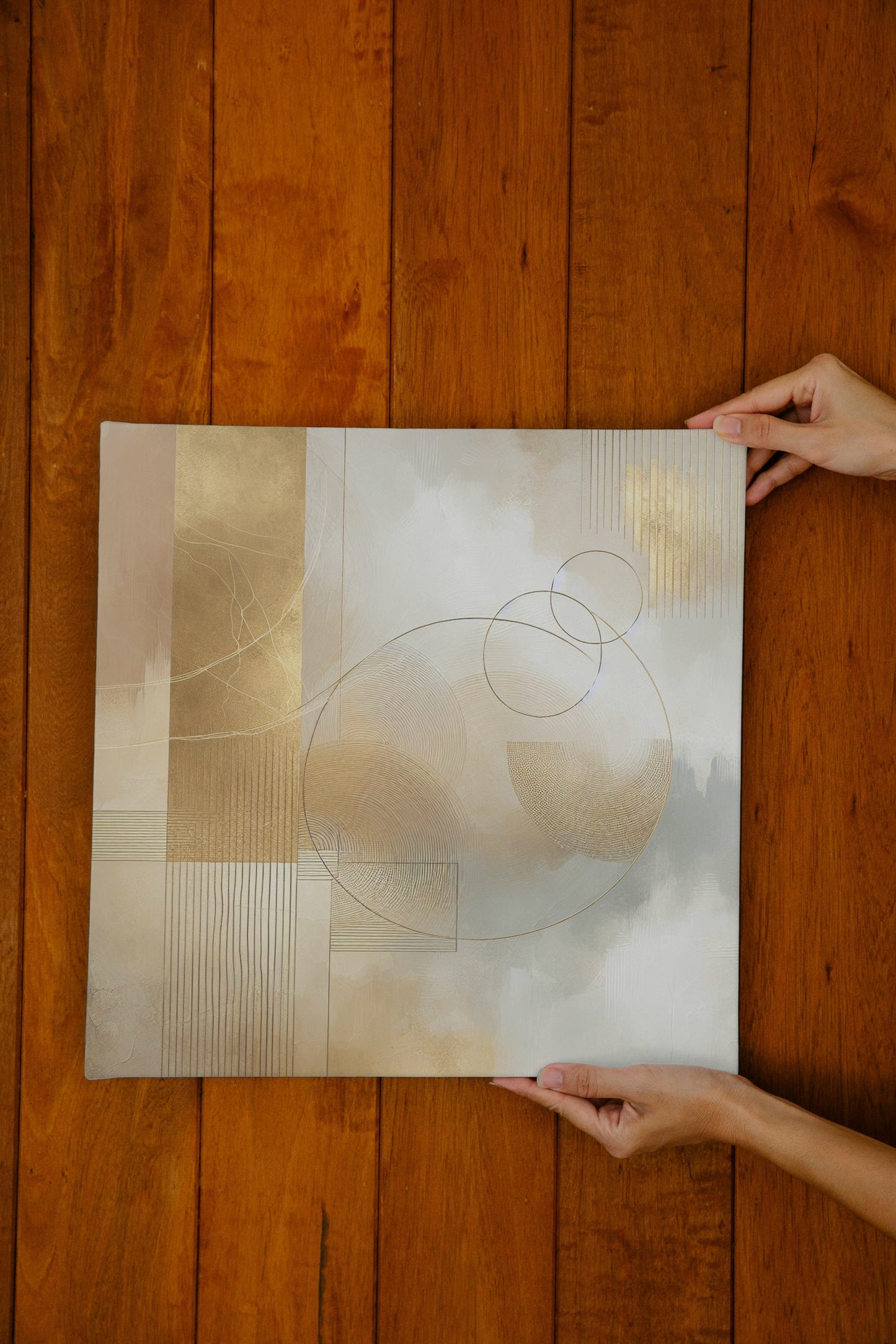 Aureus Pristinus Abstracto - Golden Serene Minimalist Art