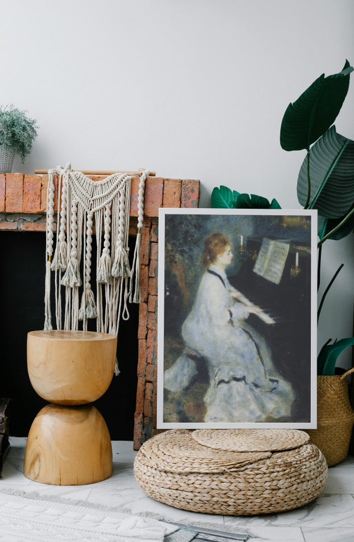 Young Woman at the Piano by Pierre-Auguste Renoir Impressionism Art dated 1876