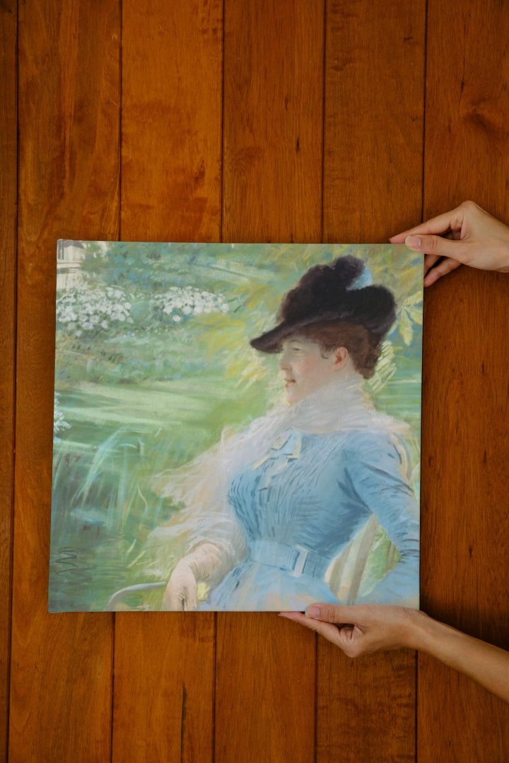 Lady in the garden by Giuseppe De Nittis Impressionism Art dated 1882