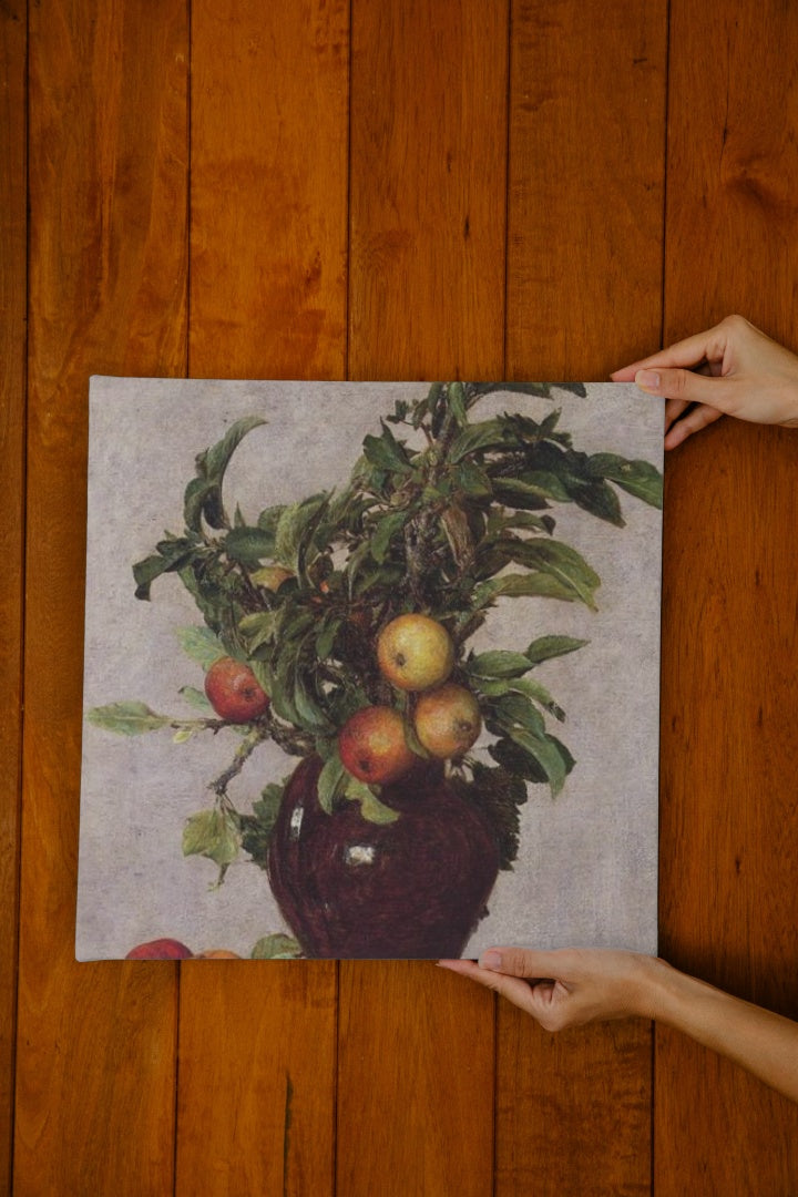 Vase with Apples and Foliage by Henri Fantin-Latour Realism Art dated 1878