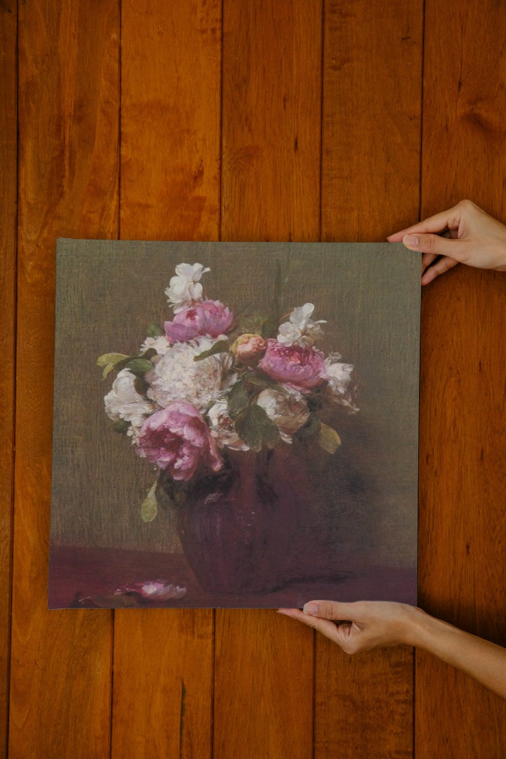 White Peonies and Roses, Narcissus by Henri Fantin-Latour Realism Art dated 1879