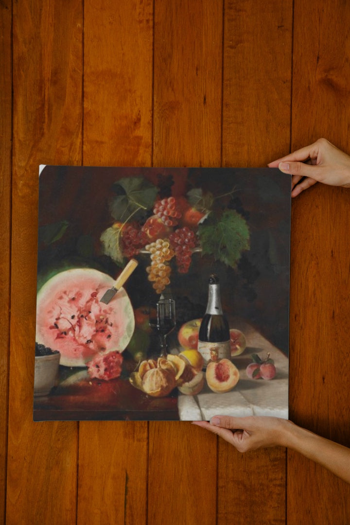 Still Life With Watermelon by William Merritt Chase Realism Art dated 1869