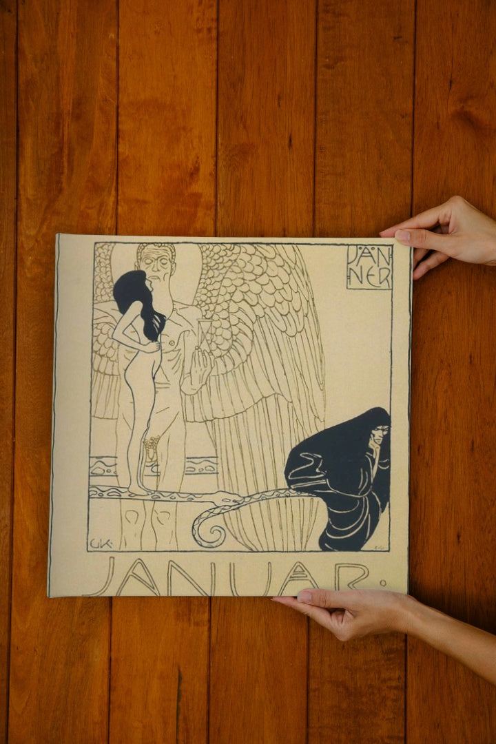 Januar by Gustav Klimt Art Nouveau (Modern) Art dated 1901