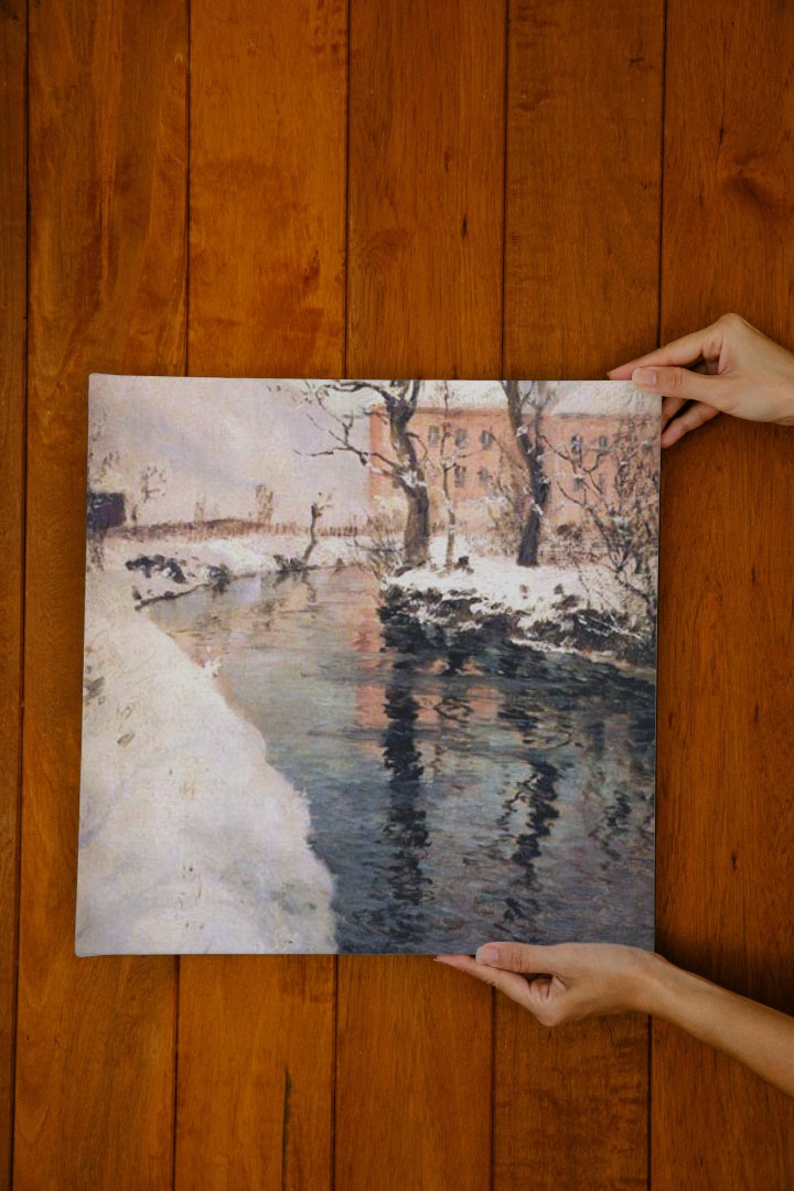 A River in the Winter by Frits Thaulow Realism Art