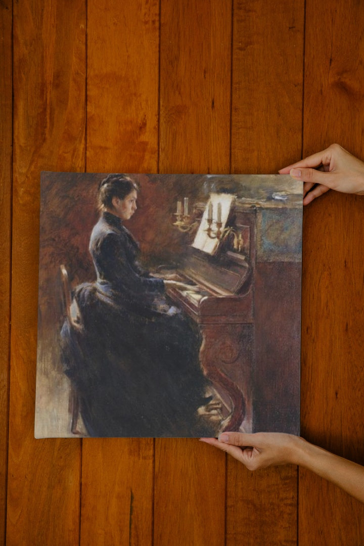 Girl at Piano by Theodore Robinson Impressionism Art dated 1887