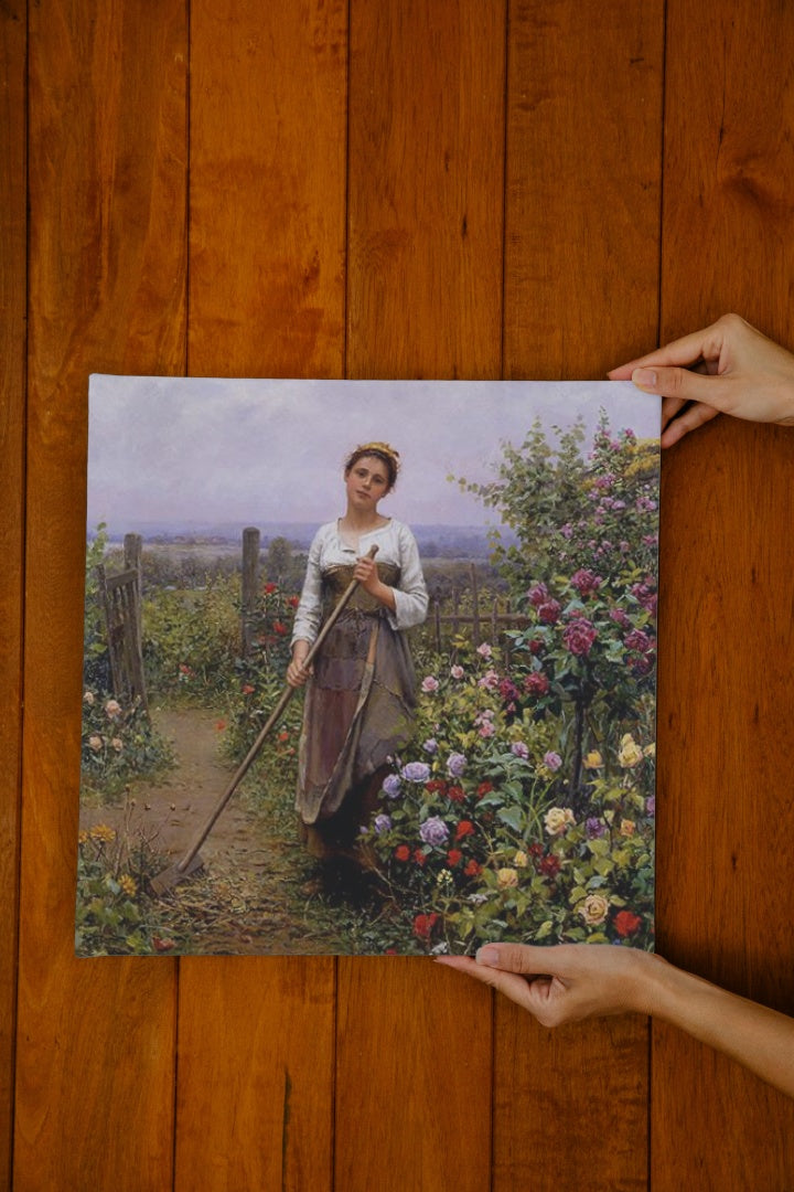 The little gardener by Daniel Ridgway Knight Realism Art dated 1887