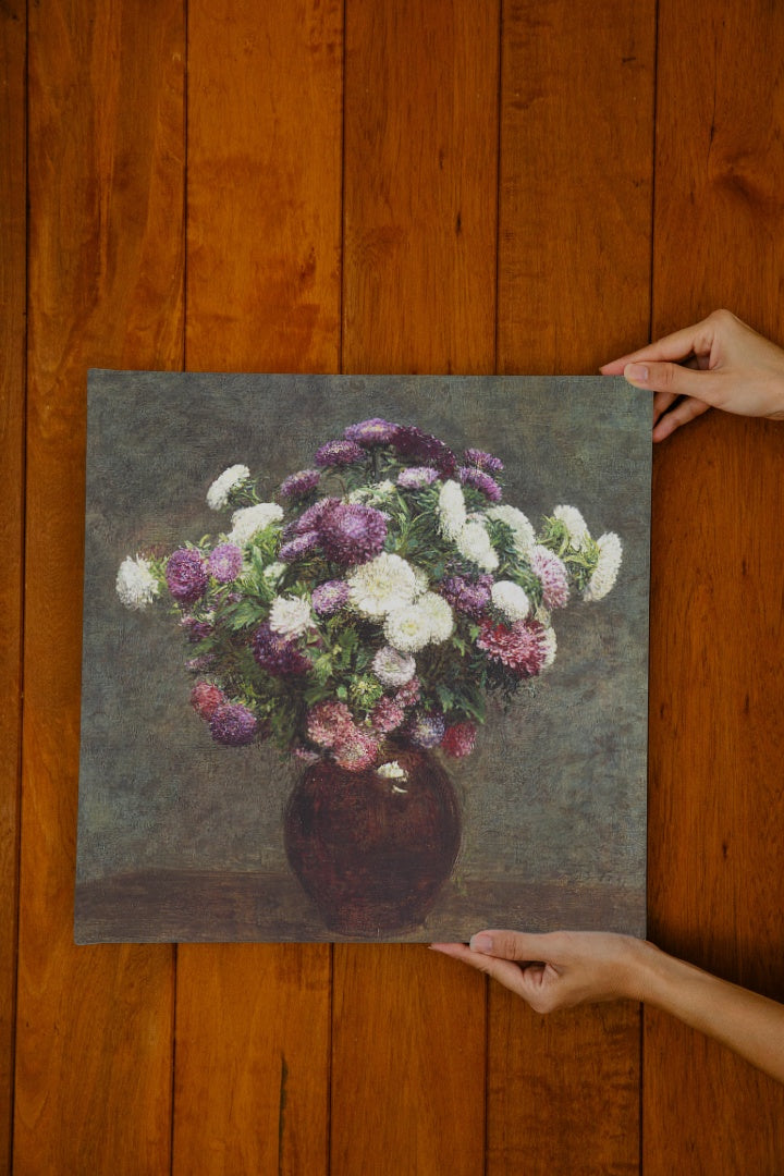 Asters in a Vase by Henri Fantin-Latour Realism Art dated 1875