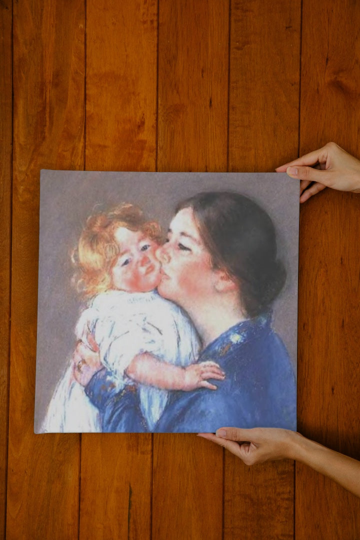 A Kiss for Baby Anne (no.2) by Mary Cassatt Impressionism Art dated 1897