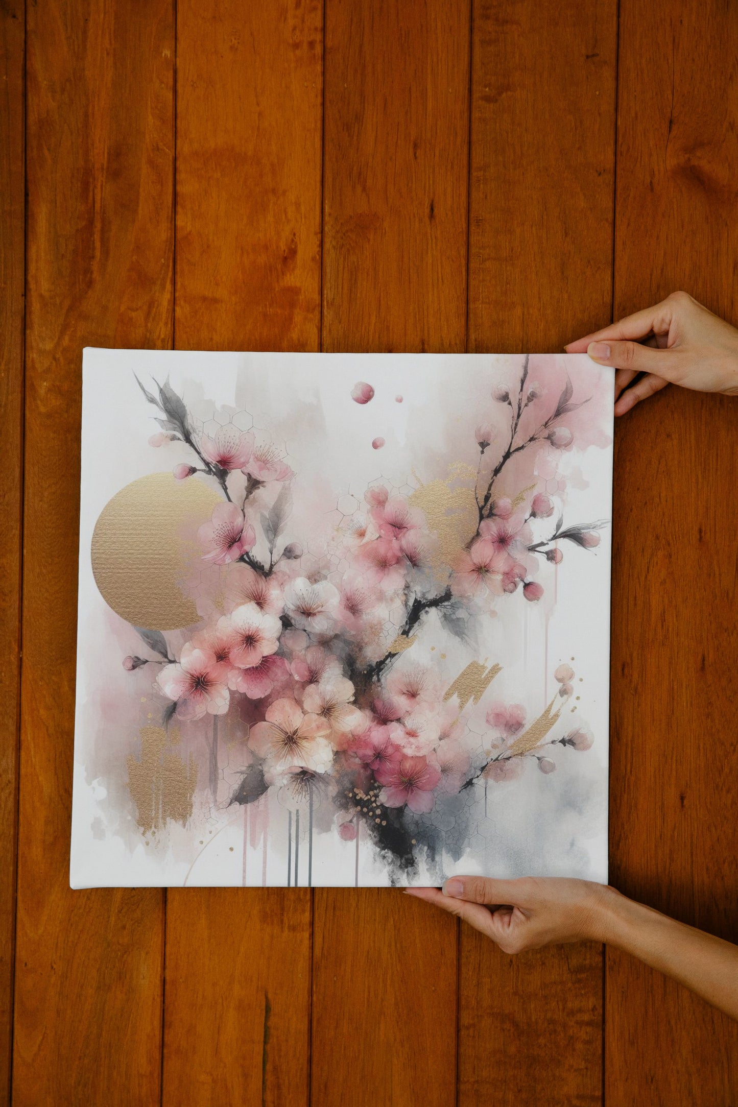 Luminiscenta Sakura: Opulent Japanese Watercolor Art