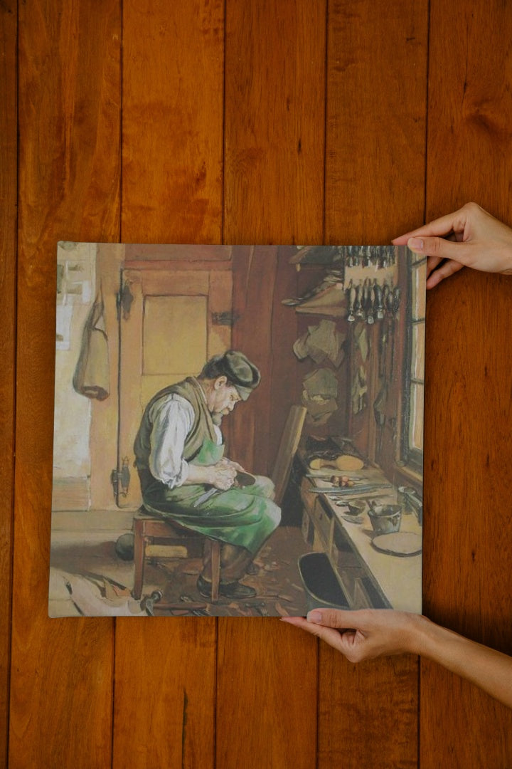 The shoemaker by Ferdinand Hodler Realism Art dated 1878